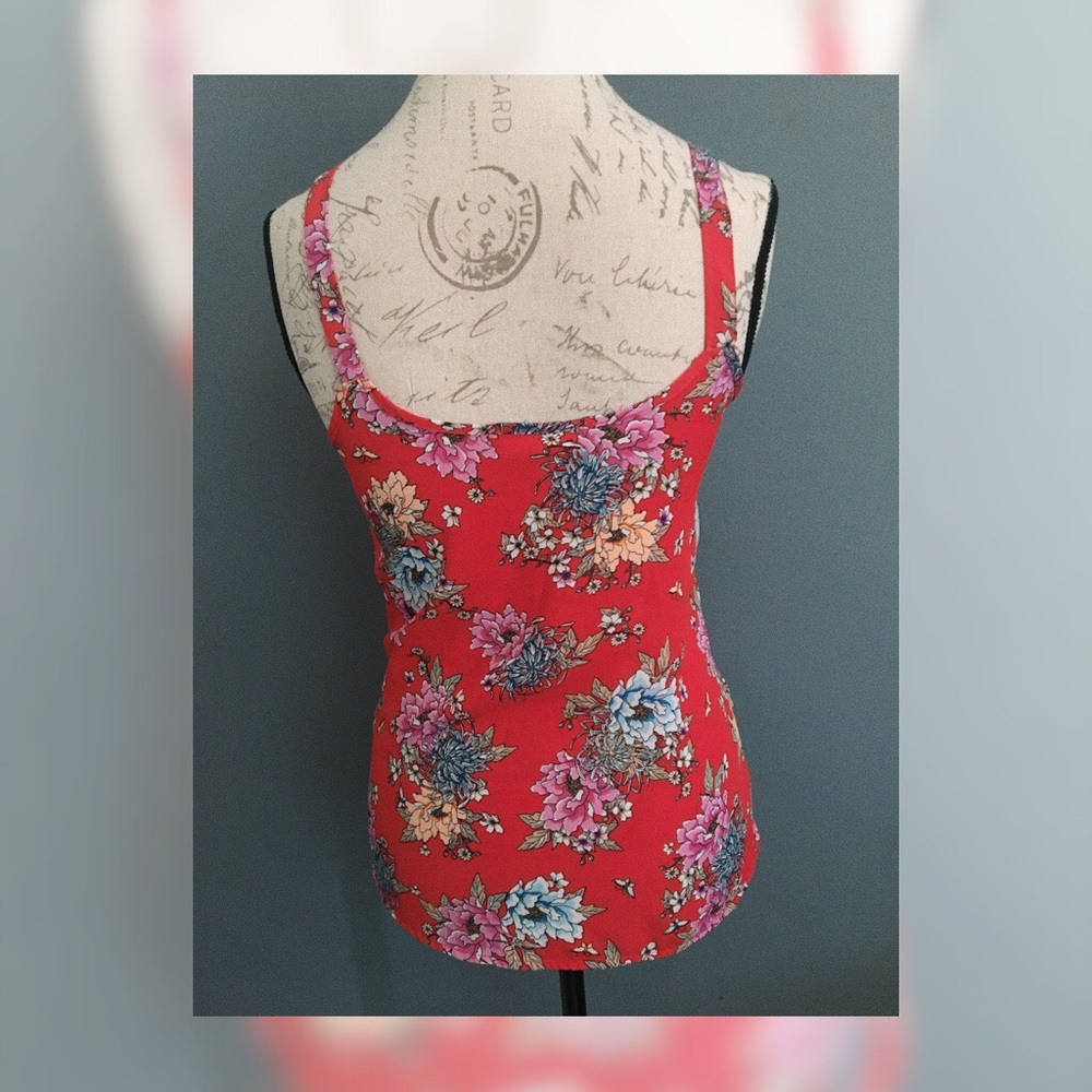 Red Floral Blouse - Picture 2 of 3